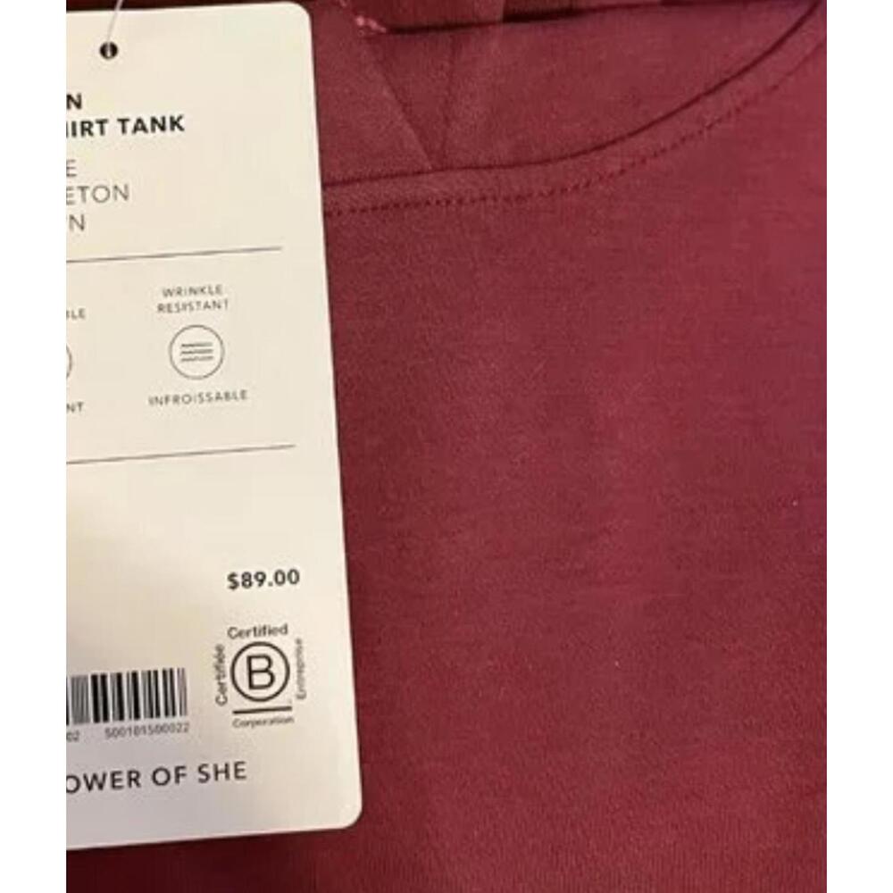 ATHLETA Oversized Sweatshirt Hoodie Tank Size XS Sundown Shirt Wine NEW $89 msrp - Picture 6 of 6